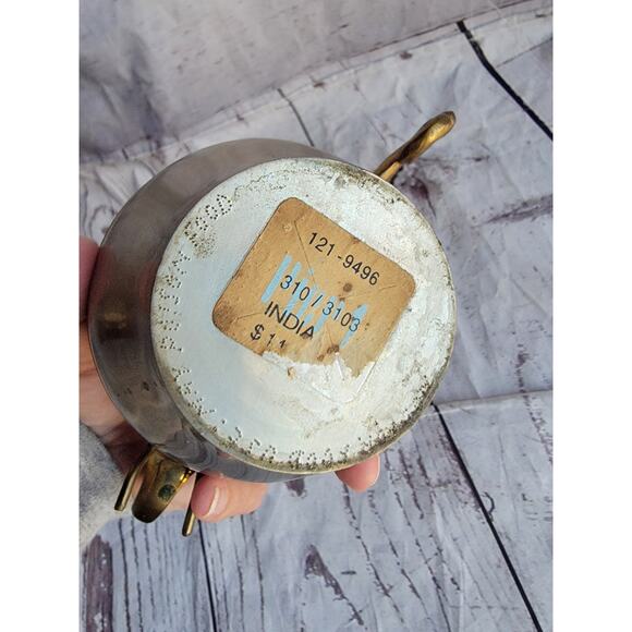 Vintage Brass Pewter Elephant Trinket Box Boho Decor - Picture 10 of 10